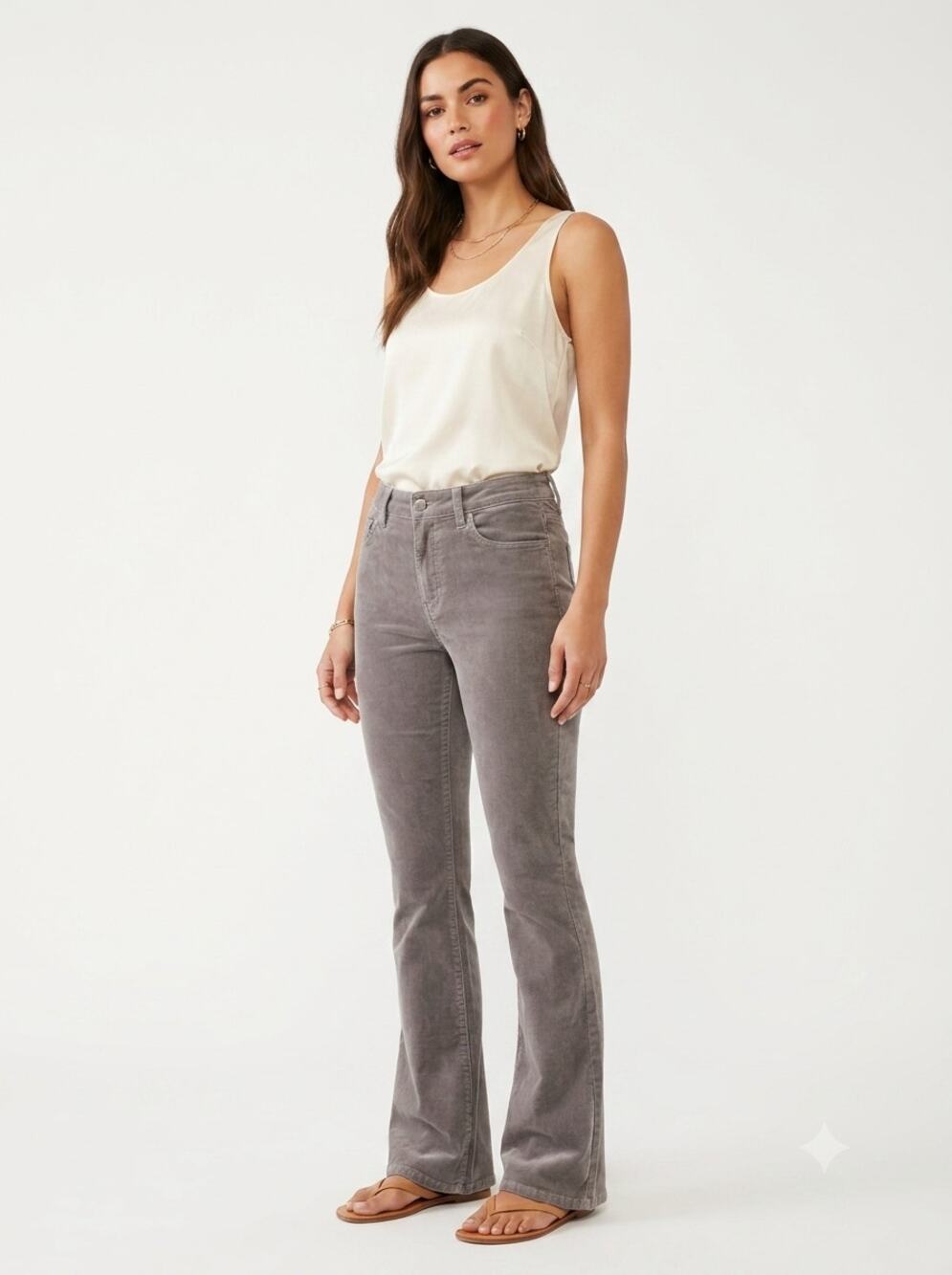 NWT KUT Karen Baby Bootcut Pants Womens 14 Concrete Corduroy Classic 5-Pocket